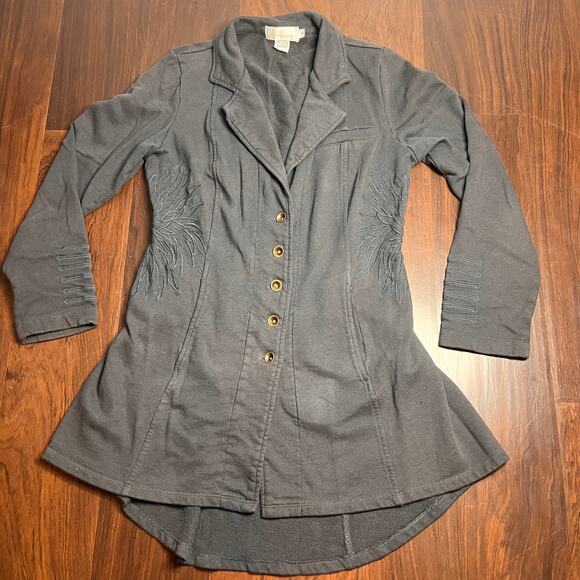 Soft Surroundings Blazer Jacket Women's Size S Tallulah Jersey Embroidered - Picture 1 of 9
